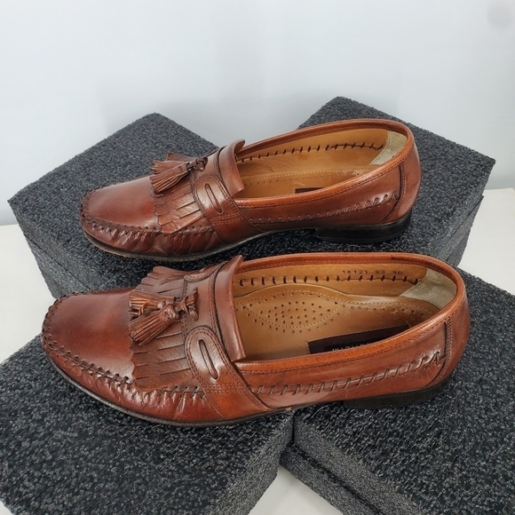 Florsheim Men PISA Moc Toe Tassel Loafers Size 9D Shoes Cognac - Picture 12 of 12